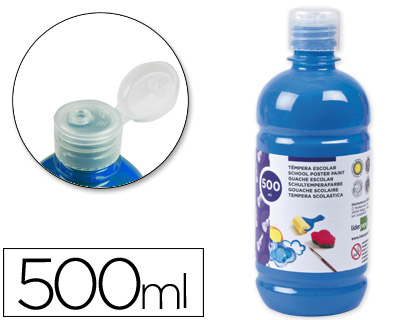 Témpera líquida Liderpapel escolar 500ml. azul